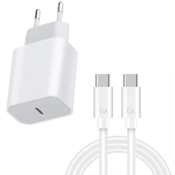 Snabbladdare för Samsung - USB-C 20W - Adapt (Samsung Snabbladdare + 1M Kabel)