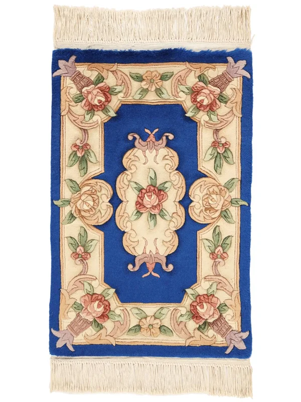 60X90 Tappeto Cinesi 90 Line Orientale Beige/Blu Scuro (Lana, ) Carpetvista