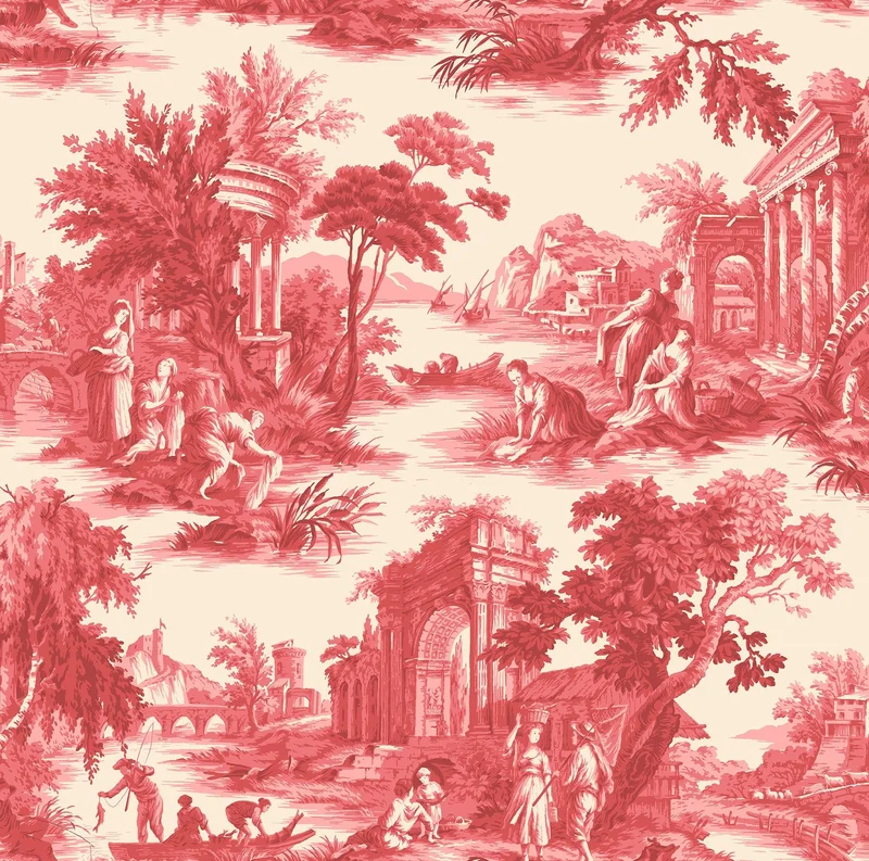 Villandry Wallpaper - Cole & Son Sample / Red on Parchment