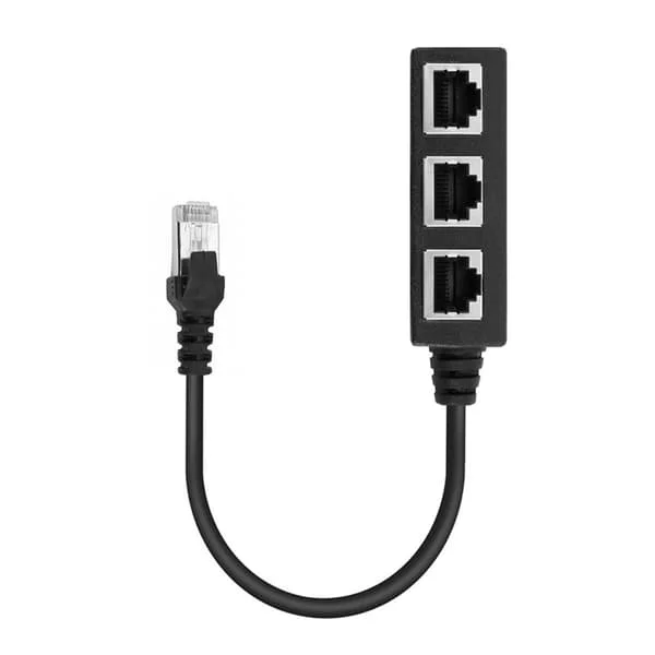 RJ45 Ethernet Splitter Adapter Kabel 1 Hane till 3 Hona LAN nätverkskontakt Lämplig för Cat5 Cat5e Cat6 Cat7