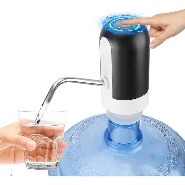 Submersible Electric Water Pump Automatic Water Dispenser, LED Light Wireless Barrel Water Pumping Unit, USB Rechargeable Transfer Pump