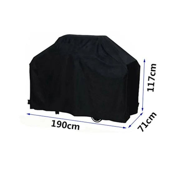 190*71*117CM 550g-Grillskydd BBQ Skyddande presenning Grillskydd Anti-UV/Anti-vatten/Anti-fukt Vattentät Utomhus Grill Grill Svart för