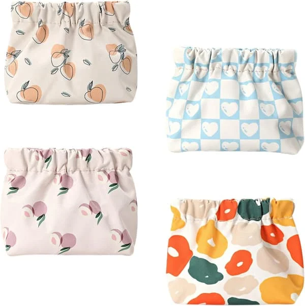 Small Mini Toiletry Bag for Women, 4 Pieces Small Makeup Bag with Splitter, Travel Toiletry Bag for Women and Girls