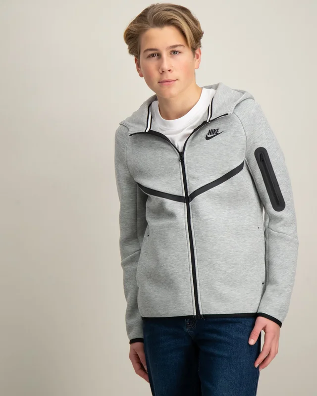 Nike B Nsw Tch Flc Fz - Pd Grijs Hoodies Jongens - Kids Brand Store