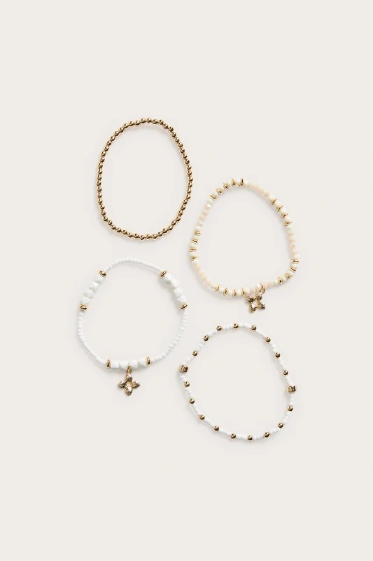 Kappahl | 4-pk. armbånd med perler Hvit ONE SIZE | Dame