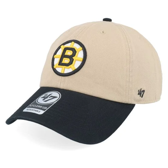 47 Brand - NHL Beige unconstructed Caps - Boston Bruins NHL Tone 47 Clean Up Khaki/Black Dad Cap @ Hatstore