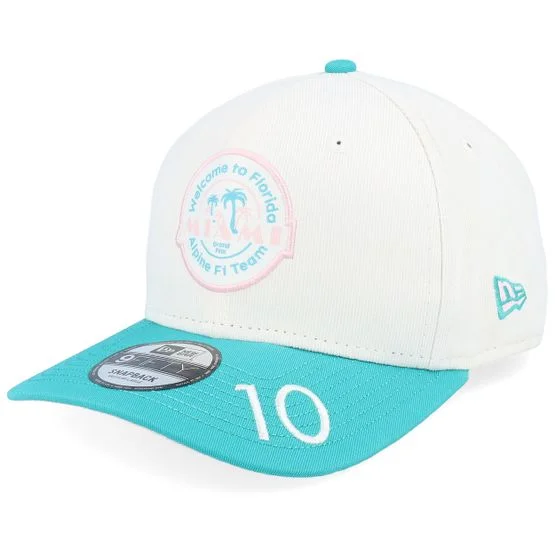 New Era - Motor Beige adjustable Lippis - Alpine F1 24 Gasly Miami 9FIFTY Micro Cord Off-white/Teal Adjustable @ Hatstore