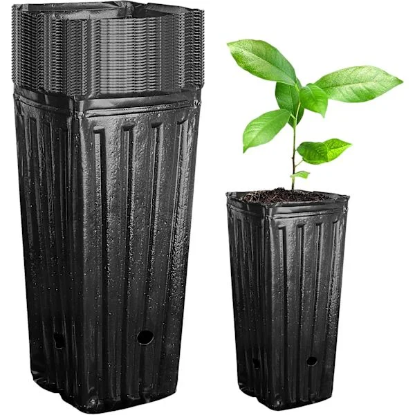 20 stk. store trepotter, dype plastpotter, spirepotter, blomsterpotter for innendørs- og utendørsplanter (20 stk.)