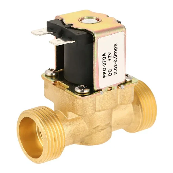 1 stk DC12V G3/4 Normalt Lukket Elektrisk Messing Magnetventil til Vand 0.3