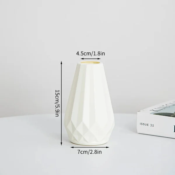 Modern Blomvas Plast Växtkruka Vit Imitation Keramiska Blomvaser Blomsterarrangemang Hem Vardagsrum Bröllopsdekor