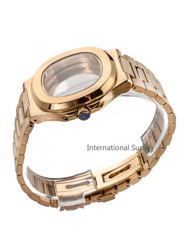 AliExpress - Montre pour homme 42 mm NH35, boîtier en or rose, accessoires pour montre Nautilus, bracelet en acier inoxydable, verre saphir, pièces en