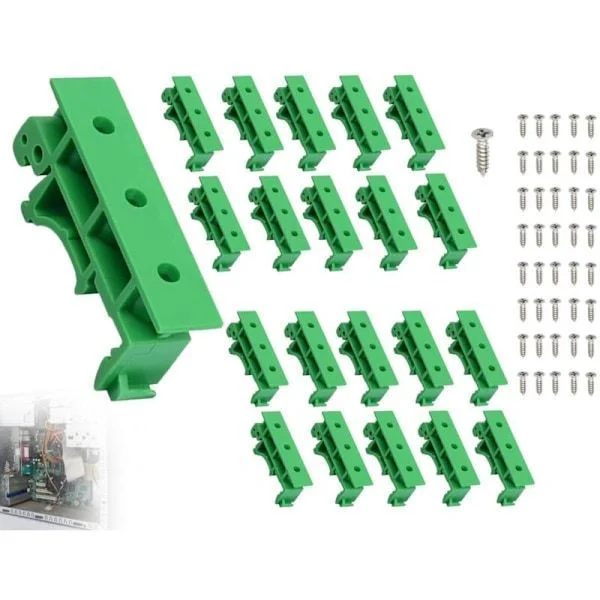20 stykker (10 sæt) Adapterkit til DIN-skinne, monteringsstøtte til printkort, monteringsadapter på PCB DIN-skinne, monteringsstøtte klemme med 40