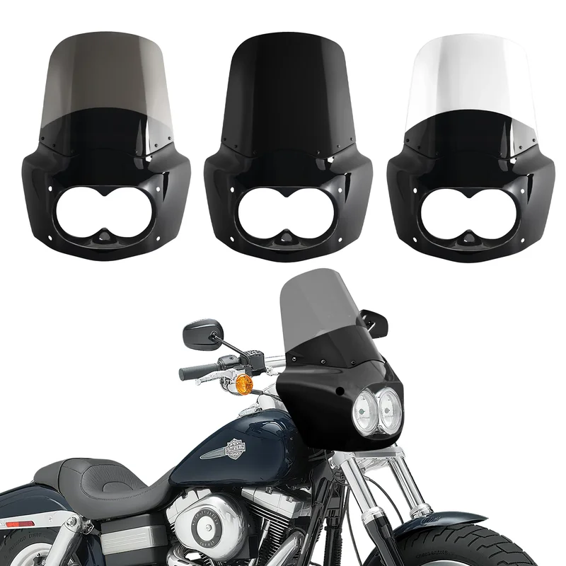 AliExpress - Pare-brise Fat Bob 15 ", carénage Double lampe pour moto Dyna Fat Bob uniquement pour Harley Dyna Fat Bob FXDF 2008 – 2017