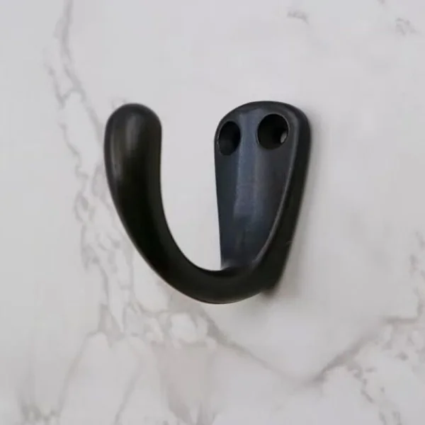 Vintage sorte messingkroge til frakker og hatte, klassisk vægmonteret badeværelsesstativ i messing til tøj, tørklæder og håndklæder