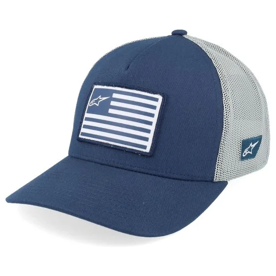 Alpinestars - Flag Hat Navy/Grey Trucker Trucker Blue Cap - @ Hatstore