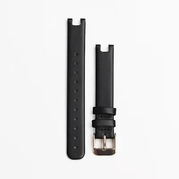 【BEMS】Kompatibel med Garmin Lily 14MM Ekte Skinn Klokkereim Smart Rustfritt Stål Belte