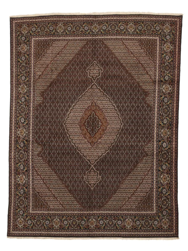 Orientalsk Tabriz 40 Raj Teppe 300X400 Brun/Svart Stort Ull
