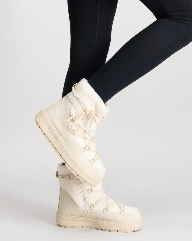 RYVLS Chunky Teddy Winter Boots Cremefarben Schuhe Mädchen - Kids Brand Store
