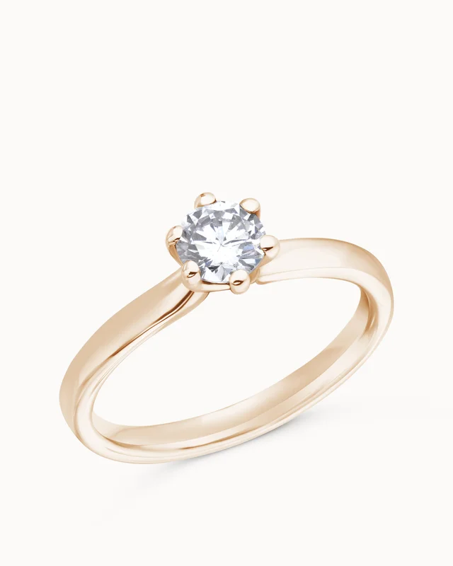 Solitaire Ring Cleo 18K Roségoud Lab-Grown Diamant 0.3 Karaat - Verlovingsringen & Trouwringen van Vanbruun
