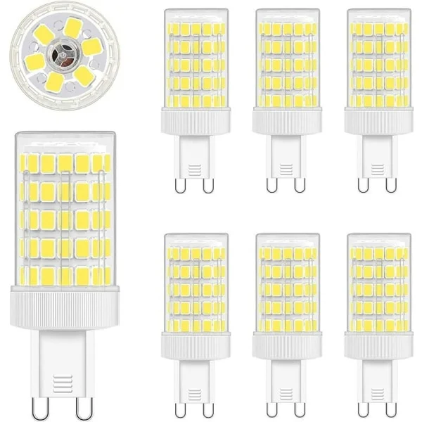 G9 LED-lampa Kallvitt ljus, 10W G9-lampa 6000K, 6-pack