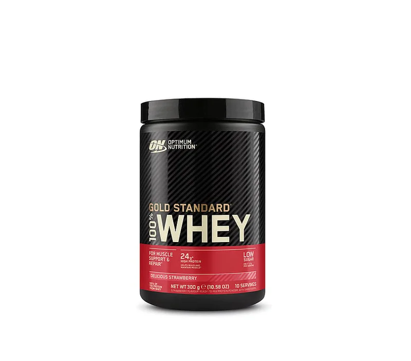 Optimum Nutrition 100% Whey Gold Standard Delicious Strawberry 300 g, Sport & Velvære, Protein & Energi, Proteinpulver