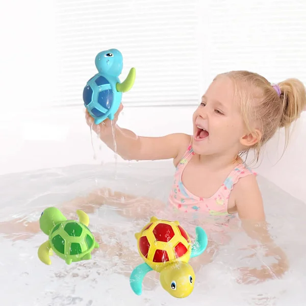 Badleksaker 1-3 år, Babyleksak Badkar Sköldpaddsleksak, Bedårande Flerfärgade Flytande Badleksaker - [3 Delar]
