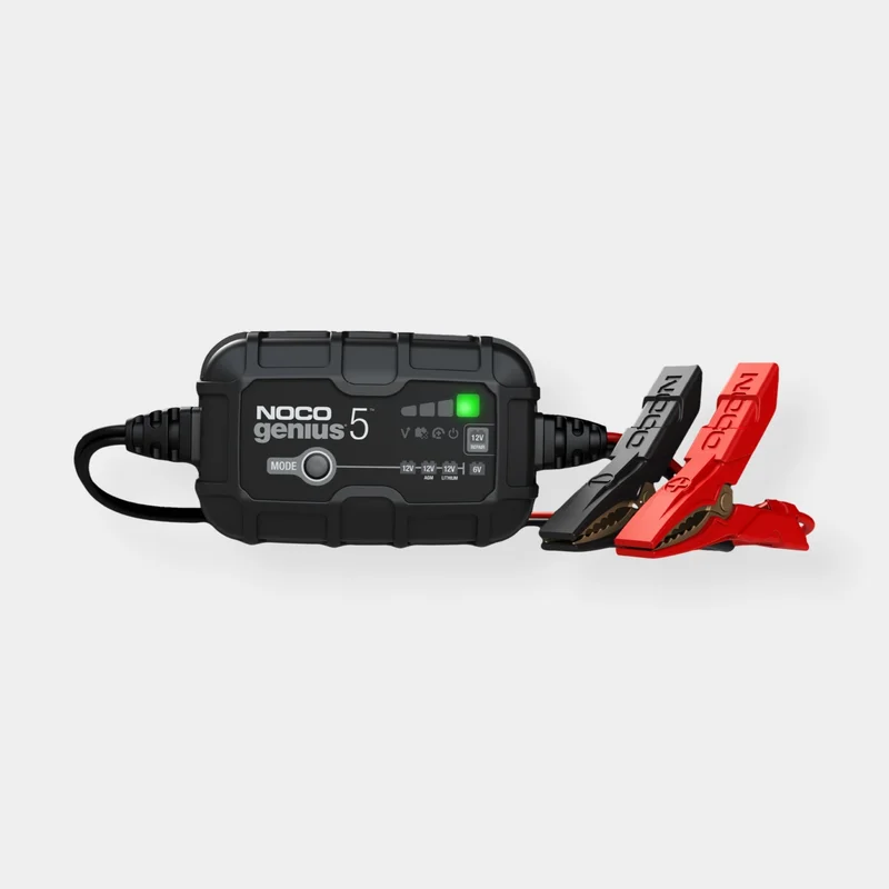 Batteriladdare NOCO Genius 5, 120 - 230 V, 6 - 12 V, 5 A / timme, med kabel + batteriklämmor