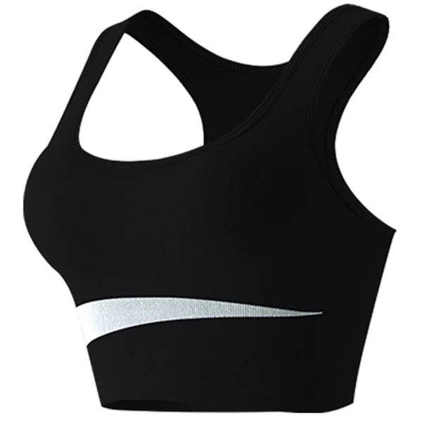 Breathable Sports Bra for Women Nylon U-shaped Wire-Free Running Gym Athletic Top Black M
