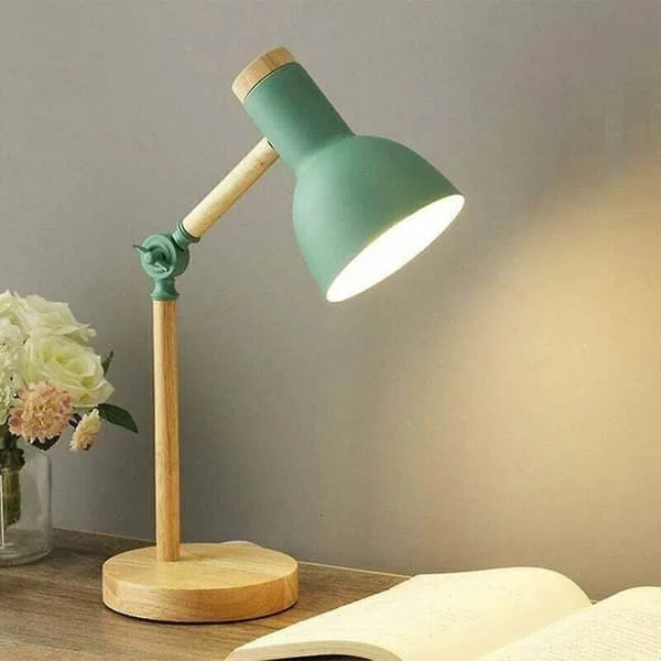Nordisk bordslampa, sänglampa för sovrum, ögonskyddande läslampa för barn, justerbar skrivbordslampa, LED E27 studienattlampa (stor,