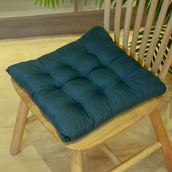 Set med 2 sitteputer, sitteputer for hagestol, putetrekk for innendørs og utendørs bruk 40 x 40 cm (mørkegrønn, firkantet)