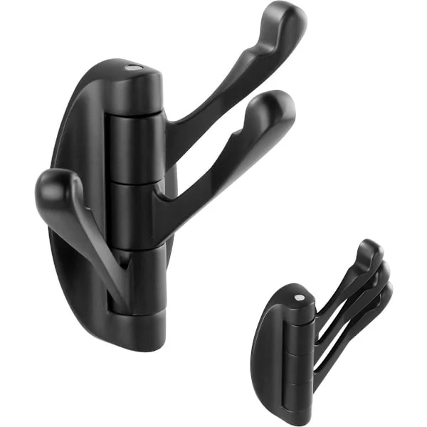Wall Hook - Swivel Hooks Foldable Towel Triple Hanging Coat Rack Hat Metal for Bathroom, Kitchen Matte Black_yu