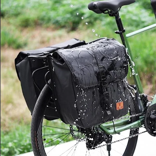 2-pakker Sykkelveske Vanntett Sykkel Bagasjebrett Veske Maks 40L (10,5 Gal) Stor Kapasitet Sykkel Bagasjebrett Veske for Sykling Reiser Pendling