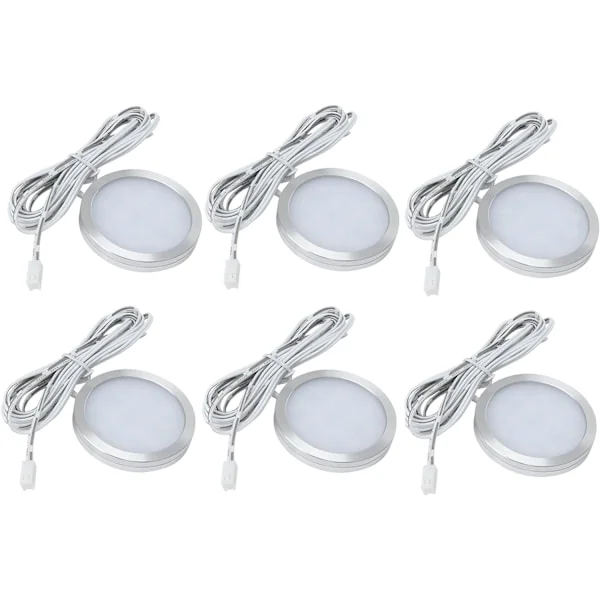 6st Inre LED Spot Light 12V 2W Infälld Tak Downlight för Husbil Husvagn Båt Varmvit