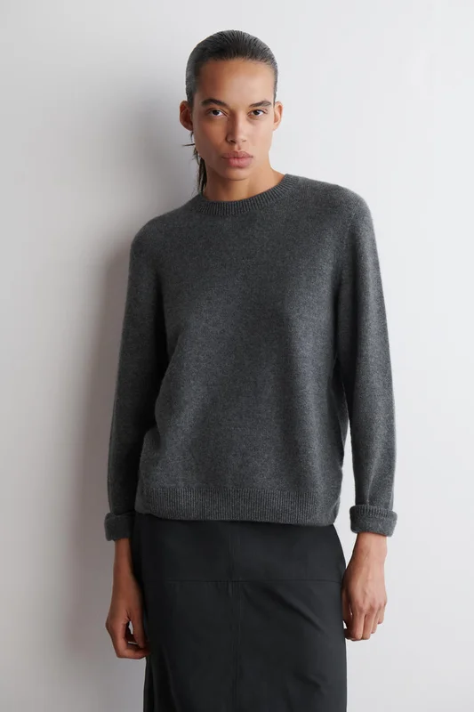 COS Cashmere Crew-Neck Jumper in Grey - Women