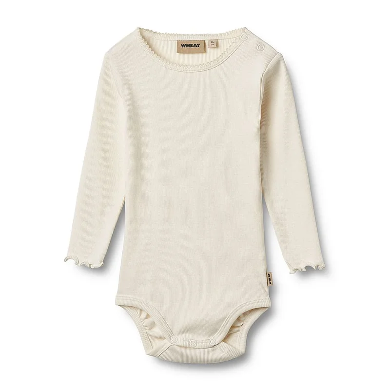WHEAT Body Long Sleeve Regitze Ivory Str 80/12 m, Tøj & Bolig, Børnetøj, Sparkedragter & Bodyer
