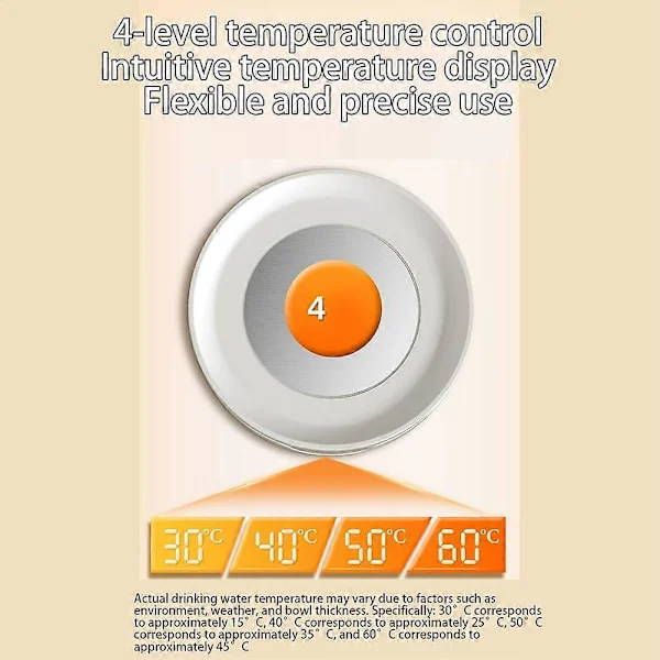 Heated Pet Bowl with 4 Temperature Settings, Thermal Dog Water Bowl, Drinking Plate for Farm Animals Cat Winter Use