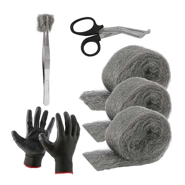 Ståluld Muse Sikring Hul og Fyld, 3 Pakke, 8,4 cm X 3 m, Ståluld Musekontrol DIY Kit Fyldværktøj