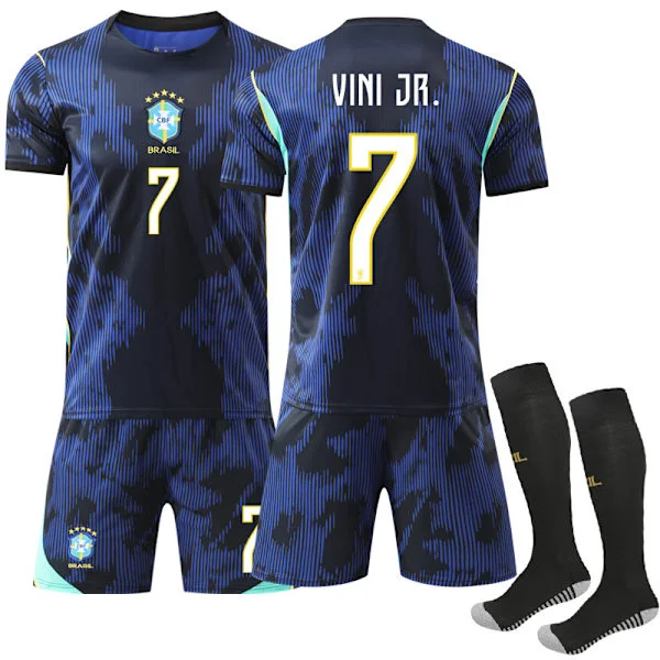 2026 World Cup Brazil Home Kids Football Jersey Vinicius No. 7 Vinicius Junior Vini JR
