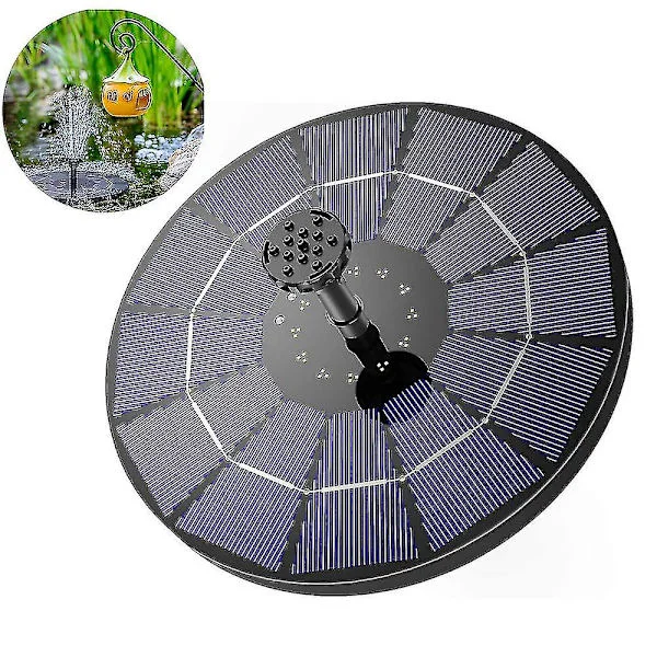 Solfontæne med solceller og indbygget batteri_yux