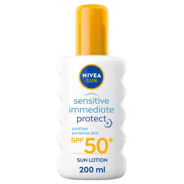NIVEA Sensitive Immediate Protect Soothing Sun Spray SPF 50+ Solskydd & solvård Dam 200 ML