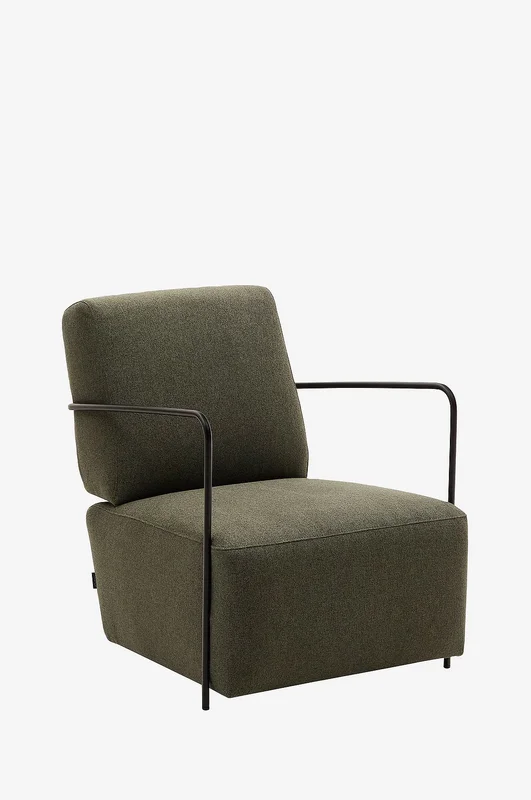 Kave Home - Gamer grön fåtölj med metall i svart mattlackerad finish - Grön - Fåtöljer - Från Homeroom