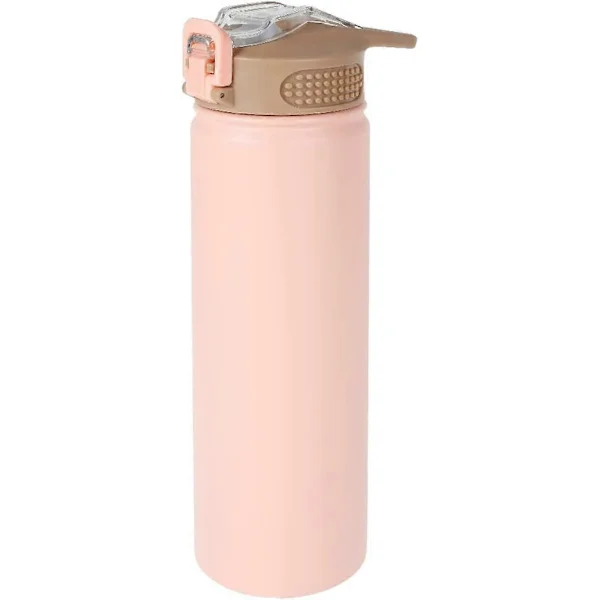 750 ml termokopp med sugerør, rustfritt stål, termisk isolasjon, stor termokopp, bærbar sportsvannflaske (rosa)