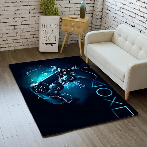 3D Game Controller Mat Colorful Splash Starry Sky Game Console Pattern, Large Floor Mat Suitable for Living Room and Children's Room, Nursery 120*