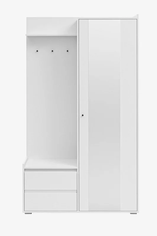 Loft24 - Kosmo Garderobe med 1 dør 2 skuffer - Hvit - Garderobeskap & klesskap - Fra Homeroom