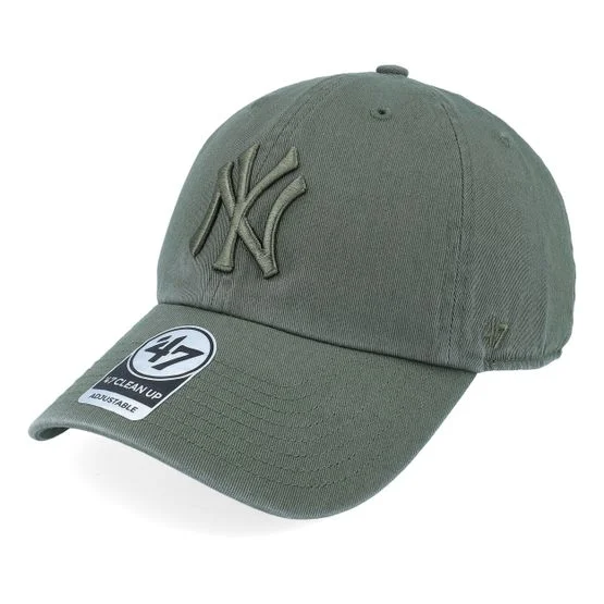 47 Brand - MLB Grün Unconstructed Cap - New York Yankees MLB Clean Up Cap Moss Dad Cap @ Hatstore