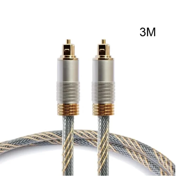Optinen kaapeli SPDIF Digitaalinen ääni Optinen kuitukaapeli kotiteatterijärjestelmään Kaiuttimet Soundbar TV-soitin Nylon 3m