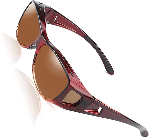 Fitover Prescription Sunglasses Wear Over Glasses Oversized Polarized Eyeglasses For Mend Women With Uv Protection