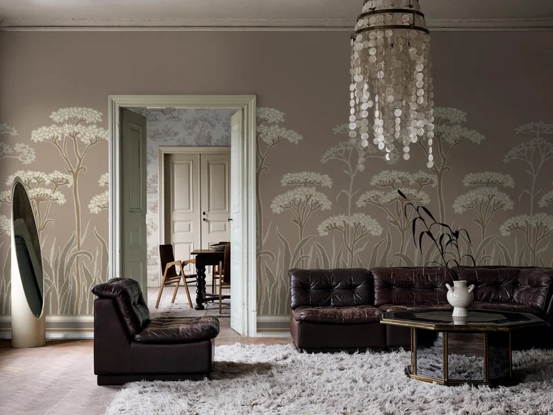 Boråstapeter Achillée Art Nouveau Rosa Tapet