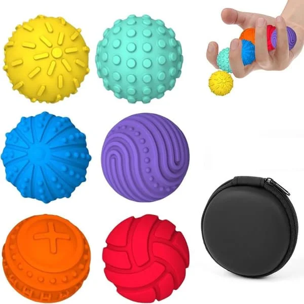 Silikon magnetiske kuler Fidget-leker for voksne og tenåringer, 6 STK Stresslindrende sensoriske leker for autisme ADHD angst, morsomme teksturer 