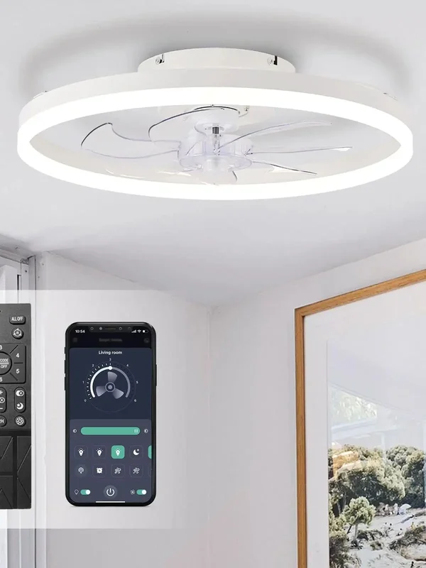 AliExpress - Ventilateur de plafond silencieux avec éclairage, lampe de plafond LED à intensité variable avec ventilateur, lampe avec ventilateur, 